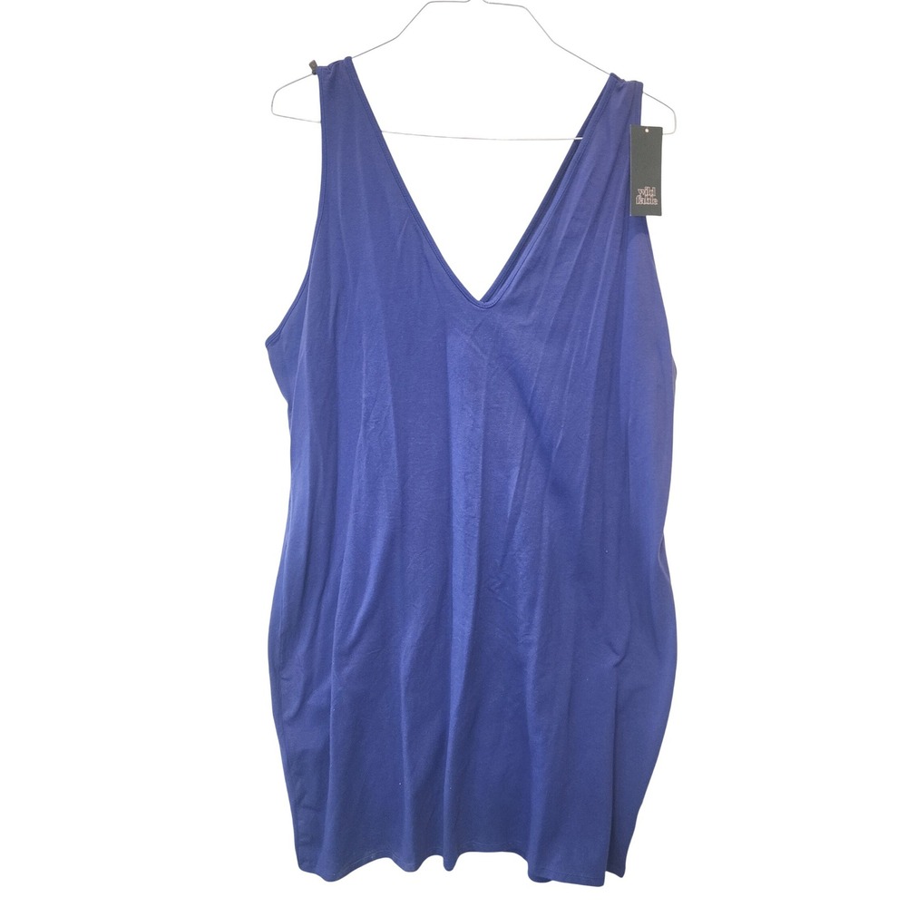 Wild Fable Womens Plus 4X Purple V-Neck Sleeveless Midi Dress NWT